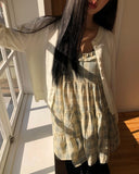 Rodun Button Point Round Neck Knit Cardigan