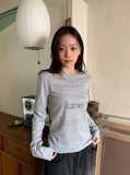 Reposs Lettering Printing Long Sleeve Tee