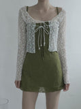 Muse Embossed See-through Lace Cardigan