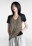 Noah Shirring Layered Sleeveless