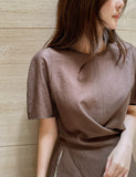 Illien Round Cross Wrap Blouse