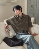 Loib Pig Zipper Short Sleeve Shirt