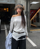 Ut cut layered two-way long sleeve