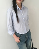 KN Crop Stripe Slim Shirt