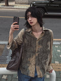 Nogsi grunge dyeing overfit shirt