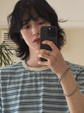 Kelly Stripe Color Matching Short Sleeve T-shirt