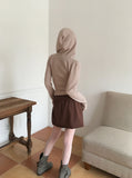 Bennett Dotto Snap Button Ribbed Hood Wrap Long Sleeve Knit