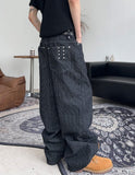 Eiffel studded striped denim pants