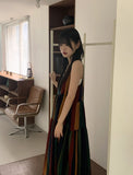 Horner Hippie Bohemian Striped Sleeveless Long One Piece