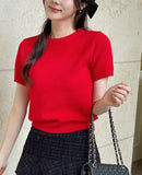 Onlyyou Round Short Sleeve Knit