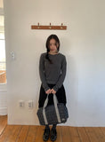 Shukan Ribbed Round Long Sleeve Tee