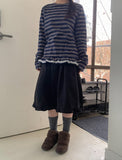 Kunin Frill Stripe Ribbon Long Sleeve Tee