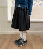 Kenku Nylon Banding Flared Midi Skirt