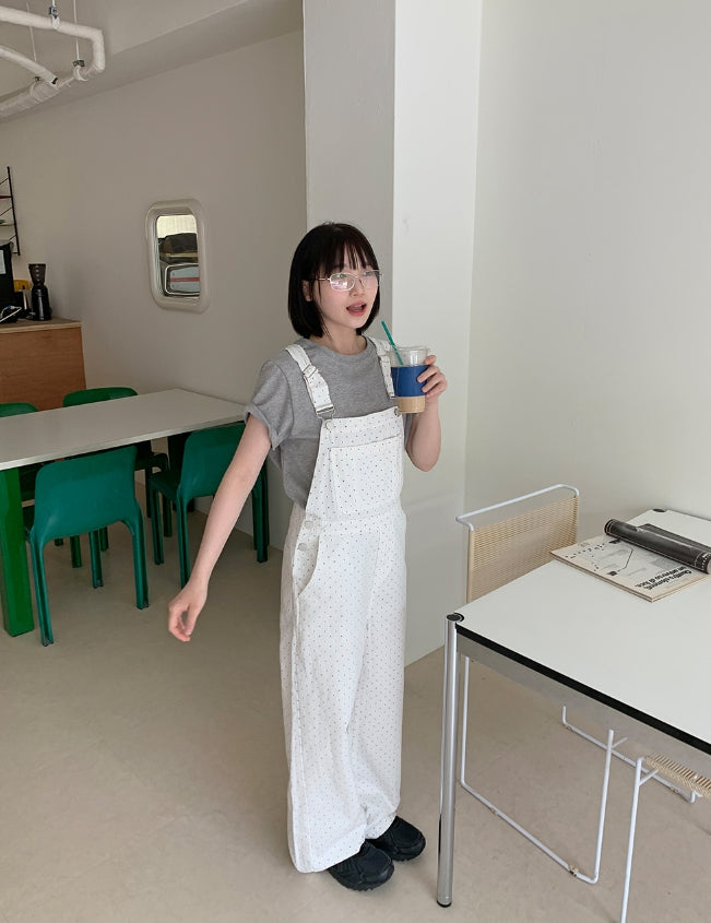 【BAON】Curimi Dot Cotton Suspender Pants BAON (バオン) - キュリミドットコットンサスペンダーパンツ