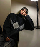 Argyle turtleneck knit