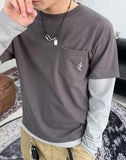 The N Embroidered Pocket Layered Tee