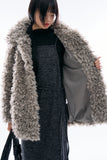 Milk plush collar fur coat