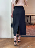 Aret Banding Slit H-Line Long Skirt