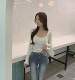 Rib Crop Soft Slim Fit Cardigan