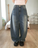 Kaol Washing Wide Balloon Denim Pants