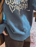 Oceanic damage lettering knit