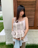 Brew Ribbon Shirring Layered Sleeveless One Piece