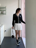 Thiel Rose Color Matching Knit Cardigan