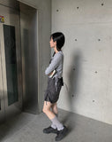 Nico Nylon Shirring Mini Skirt