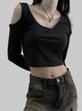 Sio incision slit cropped T-shirt