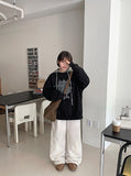 Daiki Banding String Color Matching Fleece Pants