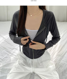 Daily Basic Slim Fit Long Sleeve Hood T-Shirt