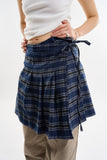 Tartan check frill wrap skirt