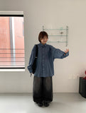 Keshu Summer Washing Denim Wide Pants