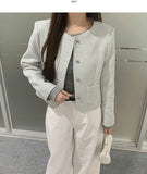 Tweed Round Silver Button Jacket