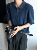 Venice half-zip collar knit