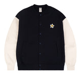 Flower Dot Embroidery Baseball Jacket
