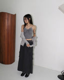 Weden Pile Banding Cotton Cargo Long Skirt