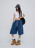 [U-BASIC] Soft cotton V-neck cropped T-shirt