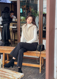 Waffel Two-Way Short Knit Zip-up Vest