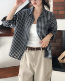 Mog Crop Check Shirt