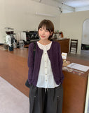 Woolide Round Knit Long Sleeve Cardigan