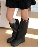 Snap Buckle Slouch Boots