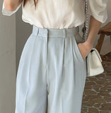 Splet Two Pin Tuck Wide Slacks