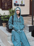 Stealth semi-crop pigment hoodie sweatshirt