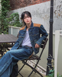 Morgan Corduroy Patch Denim Trucker Jacket