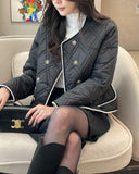 Mika Double Quilting Color Matching Short Padding Jacket