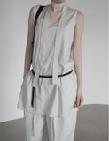 Airy Soft Scarf Sleeveless One Piece