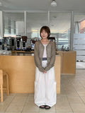 Mitu Summer Check Color Matching Cargo Wide Pants
