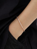 Essence Silver Moissanite Full Pave Slim Bangle
