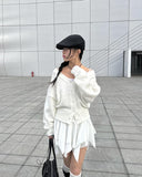 Light Unbalance Tiered Mini Skirt